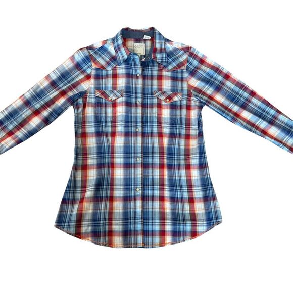 Roper Western Plaid Snap Shirt Women’s Medium Pearl Snap Long Sleeve Rodeo - Picture 5 of 10